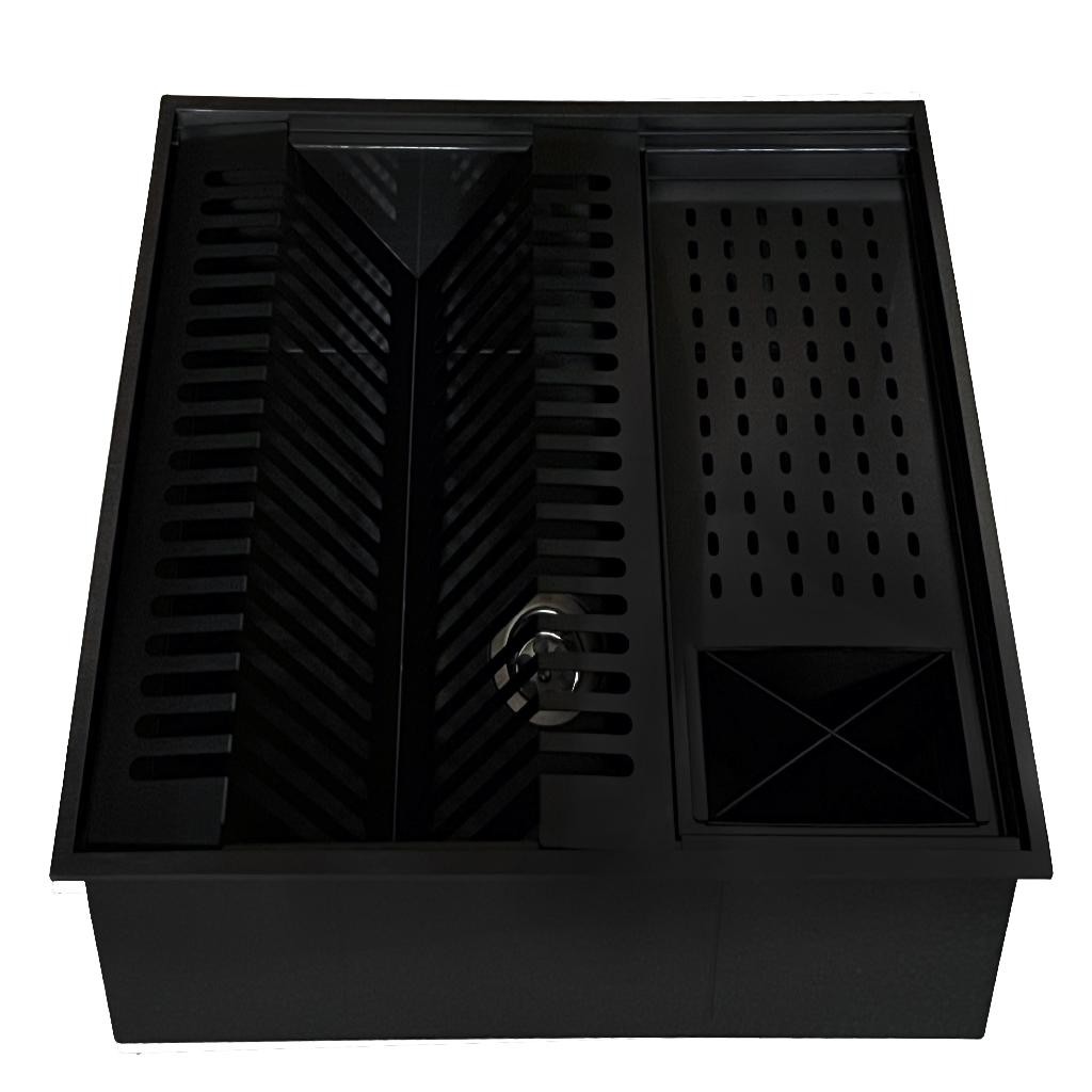 Calha Quadrada Canal Organizador Escorredor Embutir Úmida Preta 50x40cm em Oferta na Shopee