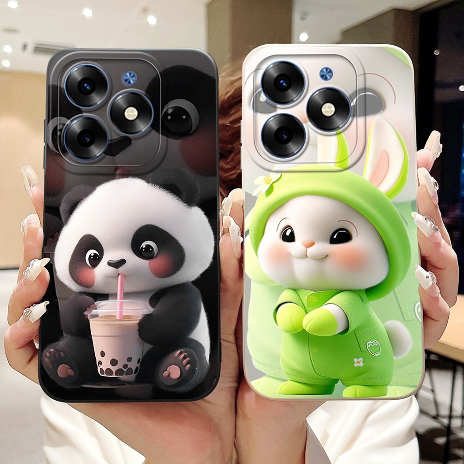 Para Tecno Spark Go 2024 BG6 Caso Bonito Coelho Panda Dos Desenhos Animados À Prova De Choque Silicone Macio Capa Do Tel