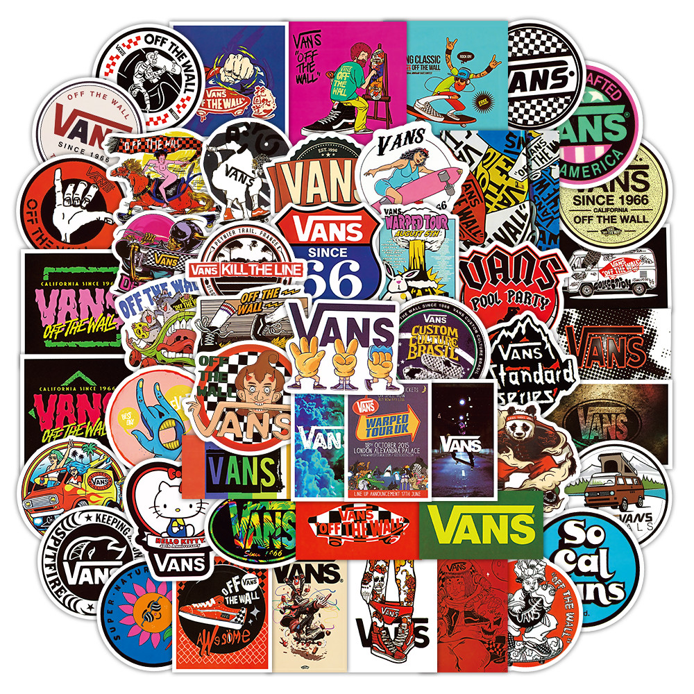 100 Peças Adesivos Grunge Inspirados Em Vans – Decalques De Skate E Capacete Com Graffiti Xadrez