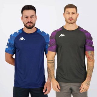 Kit 2 Camisas Kappa Raglany Preta e Marinho em Oferta na Shopee