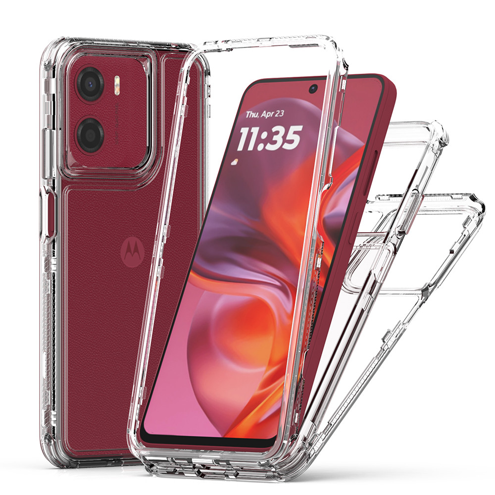Capa De Telefone Transparente Com Proteção Multicamadas 3 Em 1 Para Motorola Mot