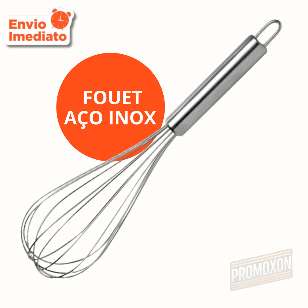 Batedor de Ovo Fue Inox para Cozinha Casa Diversas Receitas Bolo Pão Massas