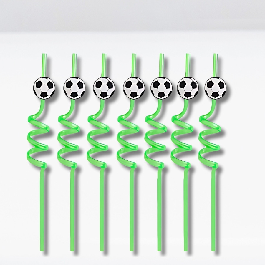 Canudo Espiral Rigido Verde - Bola De Futebol - 27cm - 4 unidades - Rizzo em Oferta na Shopee