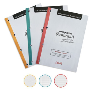 Pacote c/ 5 blocos Nali Pautas Brancas univ 200x275mm em Oferta na Shopee