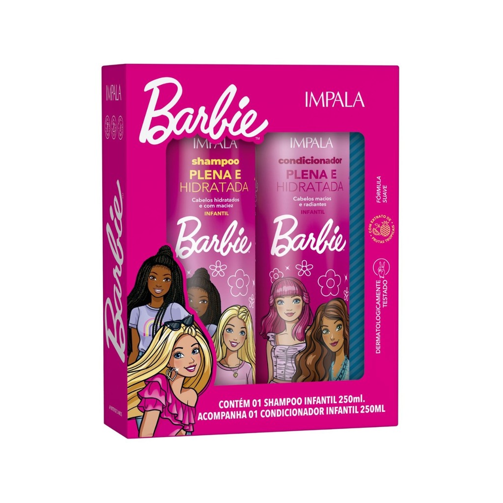 Kit Shampoo Condicionador Plena Hidratada Barbie Kids Impala em Oferta na Shopee