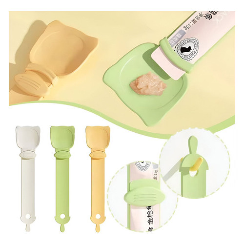 Colher Espremedora De Petisco Saches Churu Truly Colher para ração úmida Para Gatos