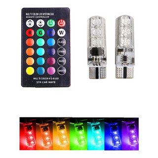 T10 Pingo W5w Multi Cores Rgb Efeitos Pisca 12v Com Controle