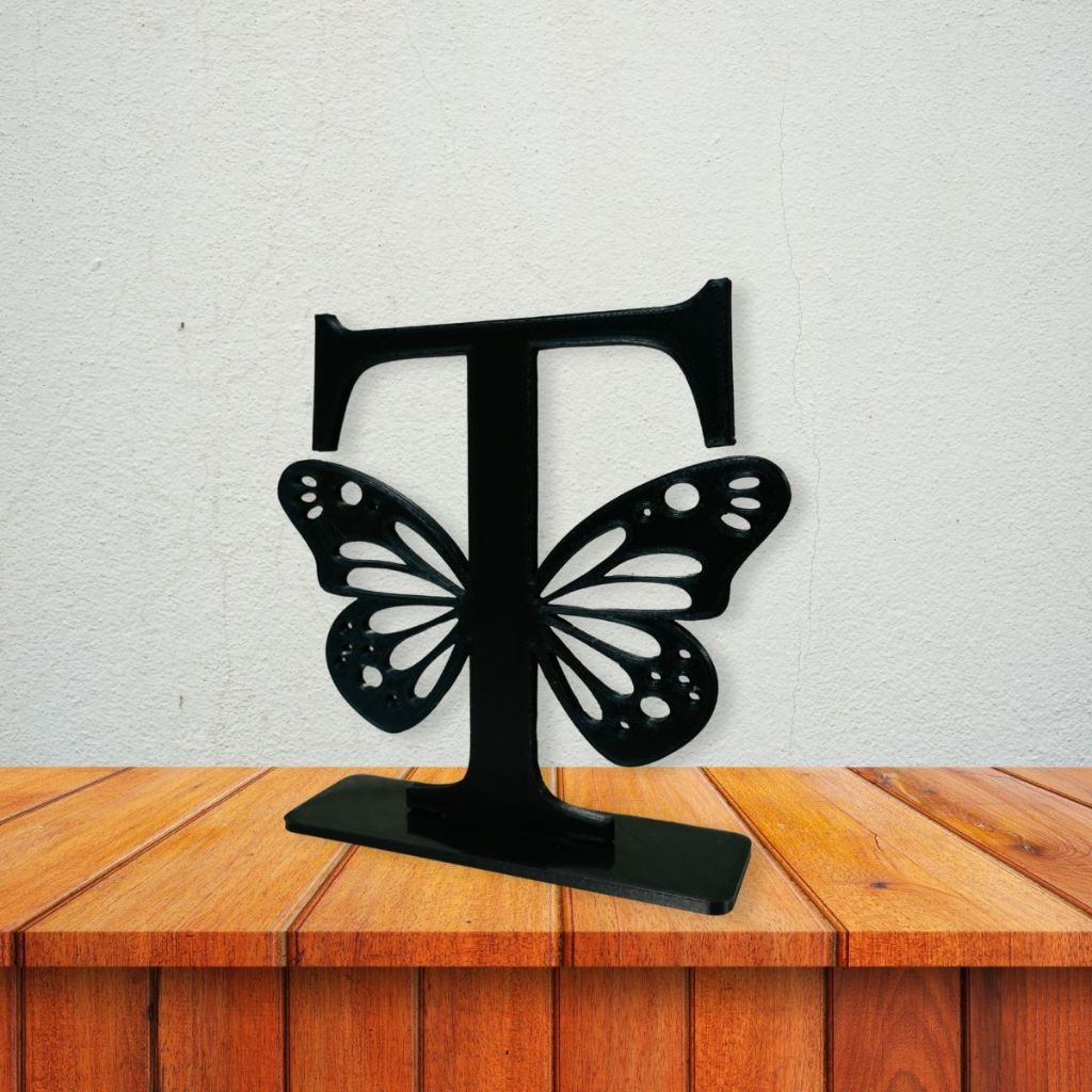 Decoração Letra 3d Borboleta Casa Quarto Enfeite Personalizado Impressão Presente