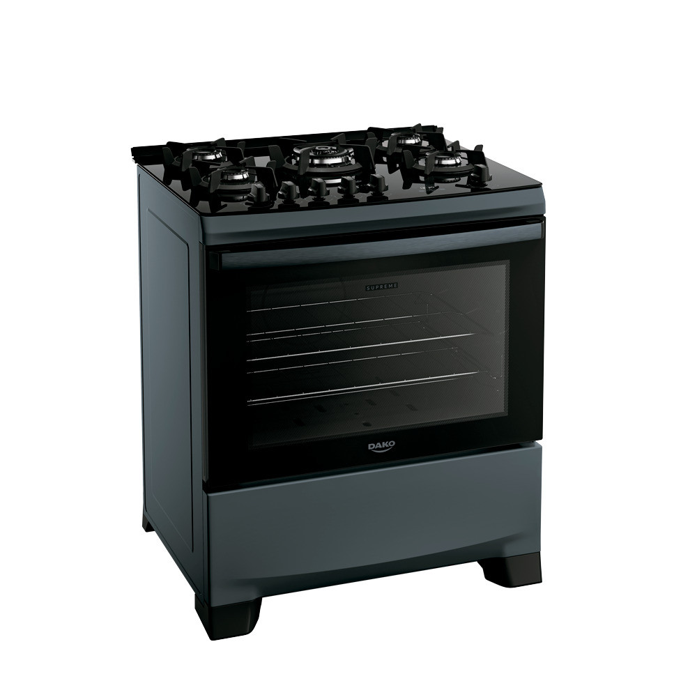 Fogão Dako Supreme Glass 5 Bocas com Timer Touch Titanium Bivolt em Oferta na Shopee