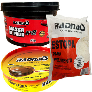 Kit Massa De Polir Nº2 500g + Cera Protetora + Brilho e Estopa para Polir em Oferta na Shopee