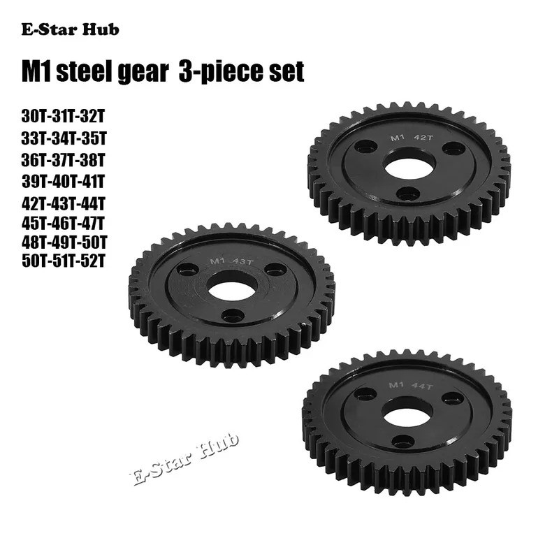 3 Peças de Engrenagem de Aço M1 para TRAXXAS ARRMA HPI HOBAO LOSI OP, Acessórios de Metal para Upgrade, Peças para Carro