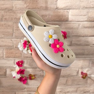 Babuche Sandália Adulto Injetado Personagem 2 Flor Fachetado Feminino Moderno em Oferta na Shopee