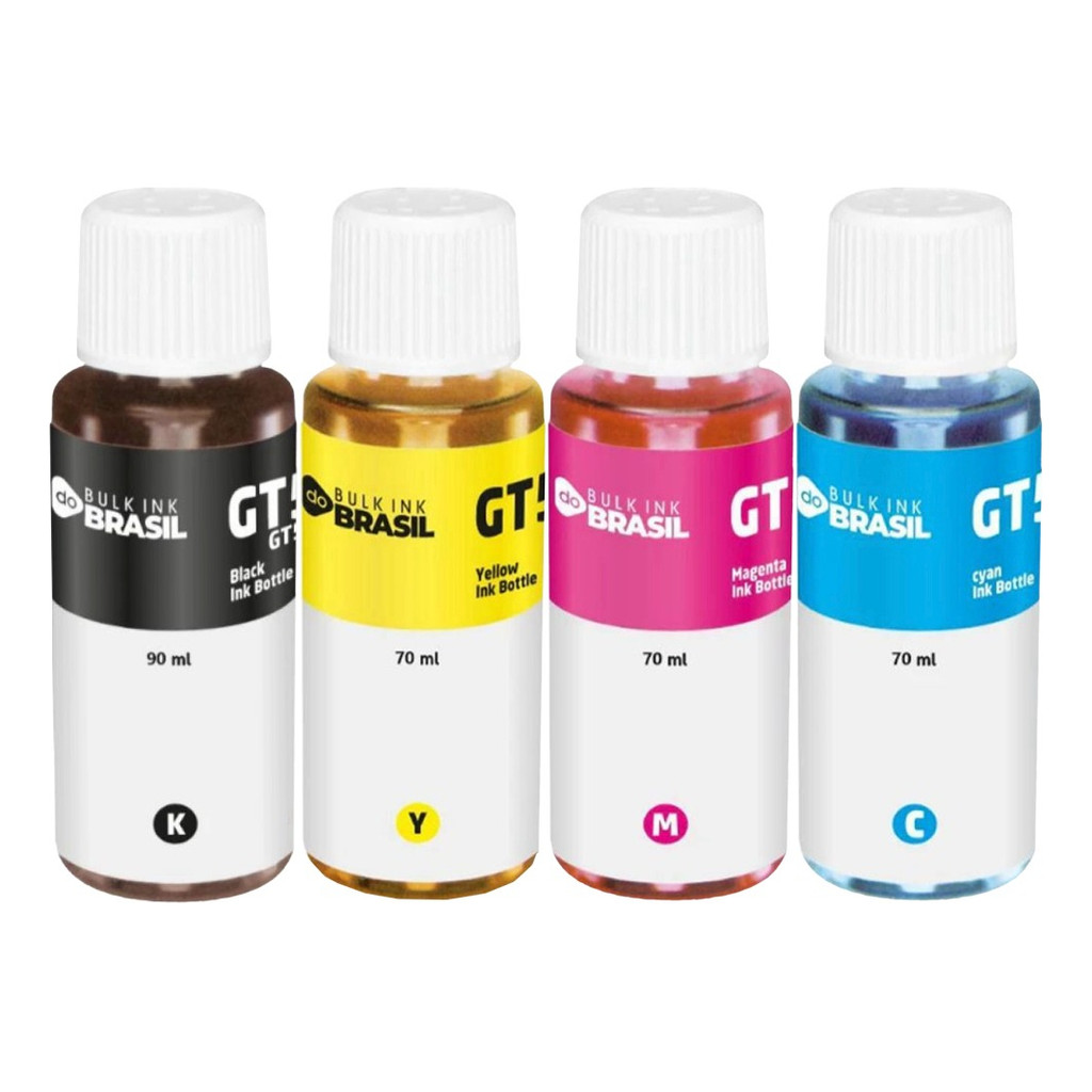 Kit 4 Tintas Gt52 Gt53 Para Hp Ink Tank Séries 100 300 400 em Oferta na Shopee