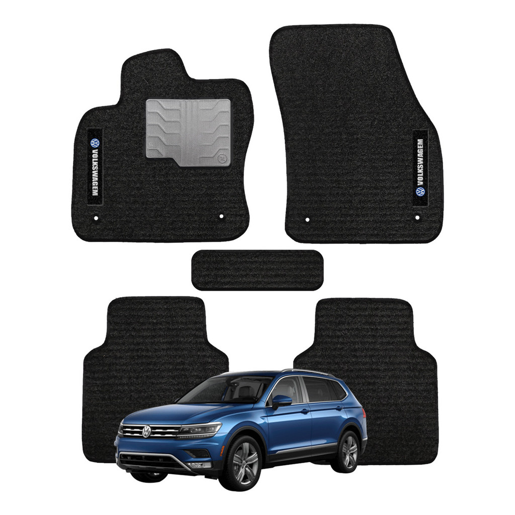 Kit de tapetes 5 peças específico Tiguan 2007 a 2024 Carpete Preto