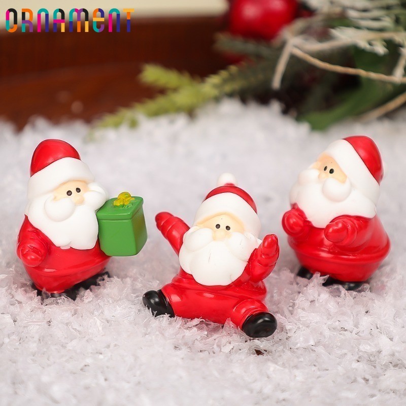 [Destaque] Enfeites De Papai Noel De Desenho Animado-Presente De Modelo Infantil-Mini Boneca De Boneco De Neve De Resina