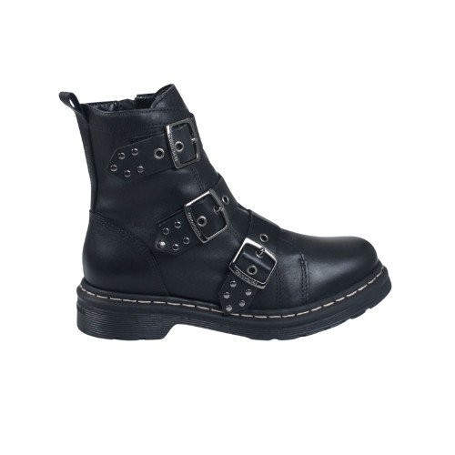 Bota Coturno Feminino Cravo e Canela Janis Couro Classic - Preto