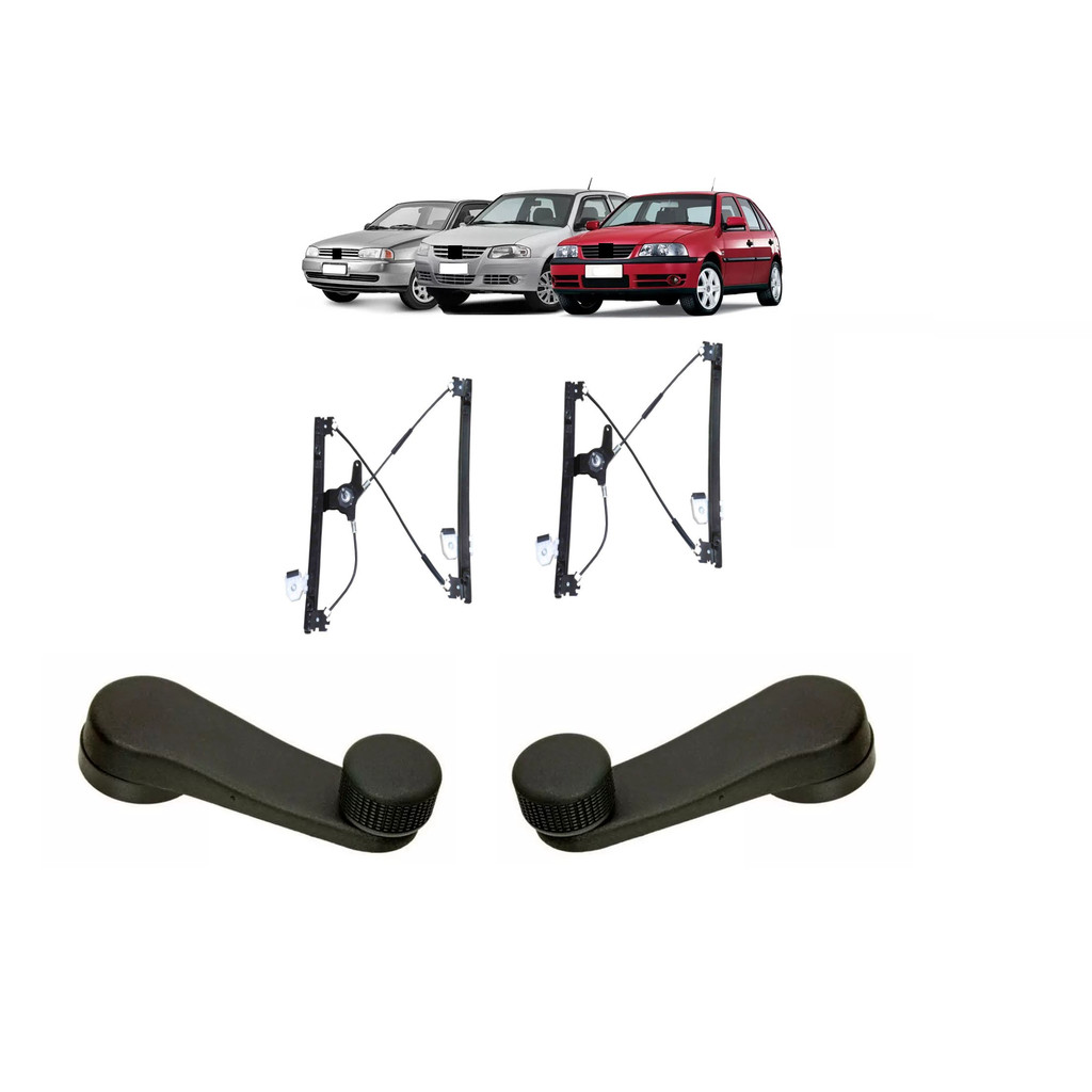 Kit Par Maquina Vidro Manual Diant G2 G3 G4 e Par Manivela em Oferta na Shopee