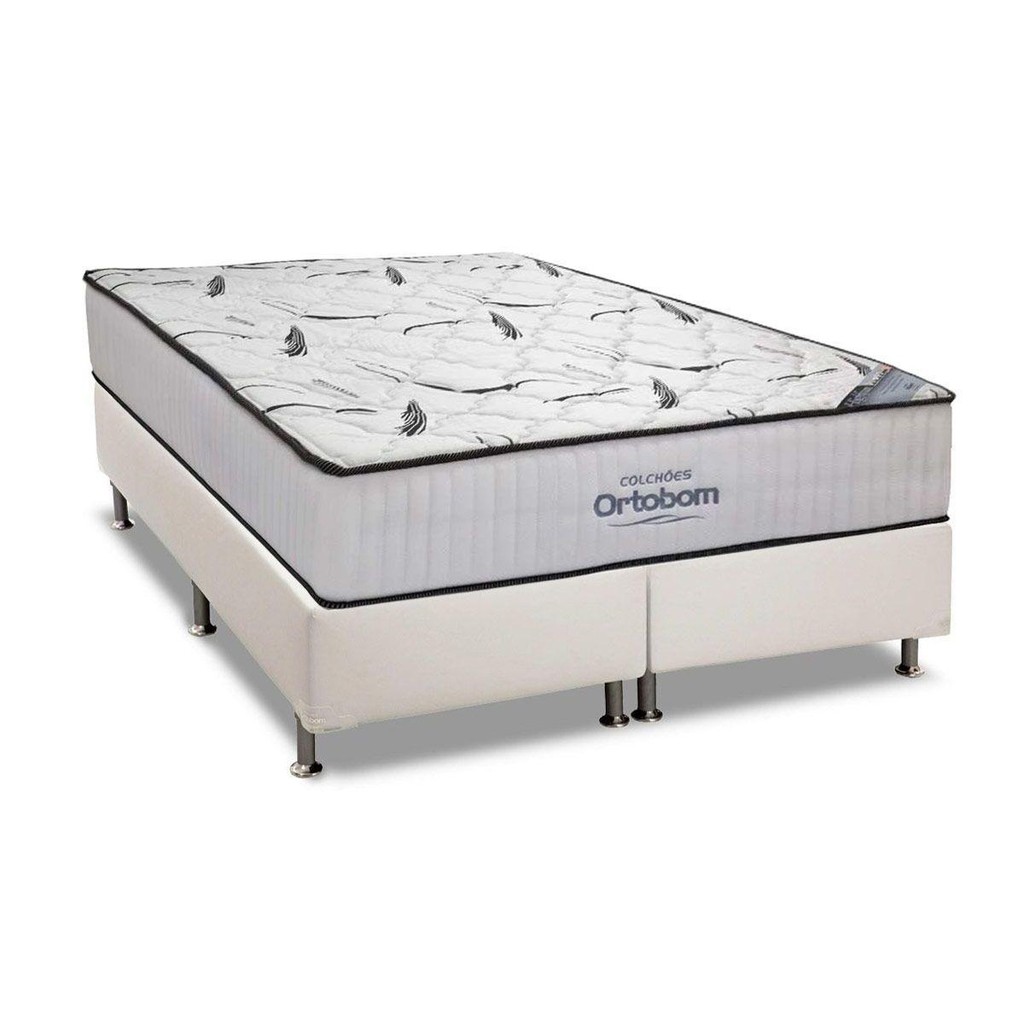 Conjunto Box King: Colchão Espuma Ortobom D45 High Foam + Base CRC Courano White(193x203)