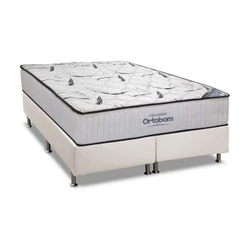 Conjunto Box King: Colchão Espuma Ortobom D45 High Foam + Base CRC Courano White(193x203)