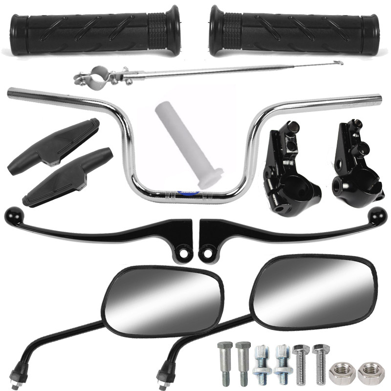 Kit Retrovisor Manopla Manete Guidão Cg 125 150 Fan Titan 2000 Ate 2008