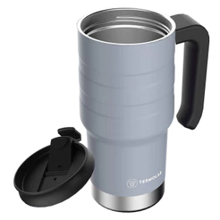 Copo Térmico Cinza com Tampa Quente Frio Café 590ml Termolar