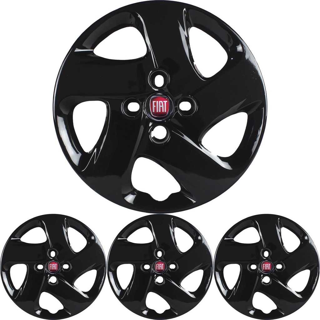 JG 4 Calota Mobi 2017 18 19 20 Aro 14 Black Piano com Emblema