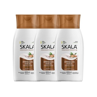 Kit 3 Loção Creme Hidratante Corporal Amêndoas Doces Skala em Oferta na Shopee