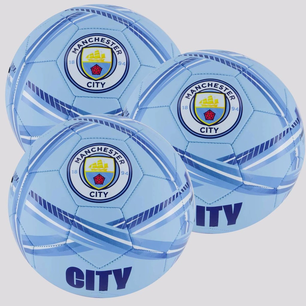 Kit 3 Bolas Machester City Estádios Campo Azul