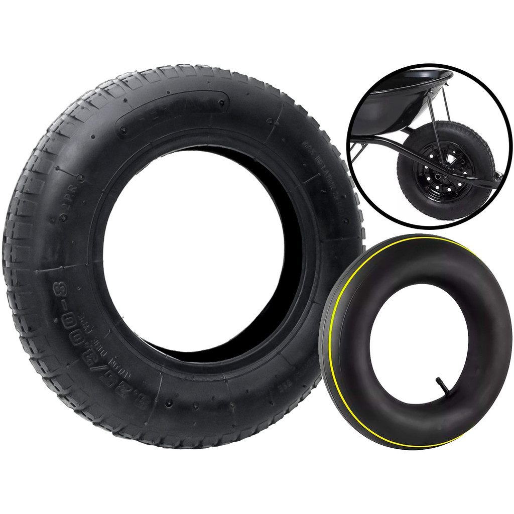 Kit Pneu Com Câmara De Ar Carriola Carrinho De Mão Pedreiro Pneu Completo Fertak em Oferta na Shopee