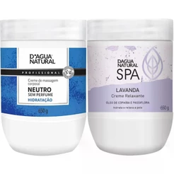 Kit Massagem Corporal Dagua Natural 1x Creme Spa Lavanda 650g + 1x Creme Neutro 650g