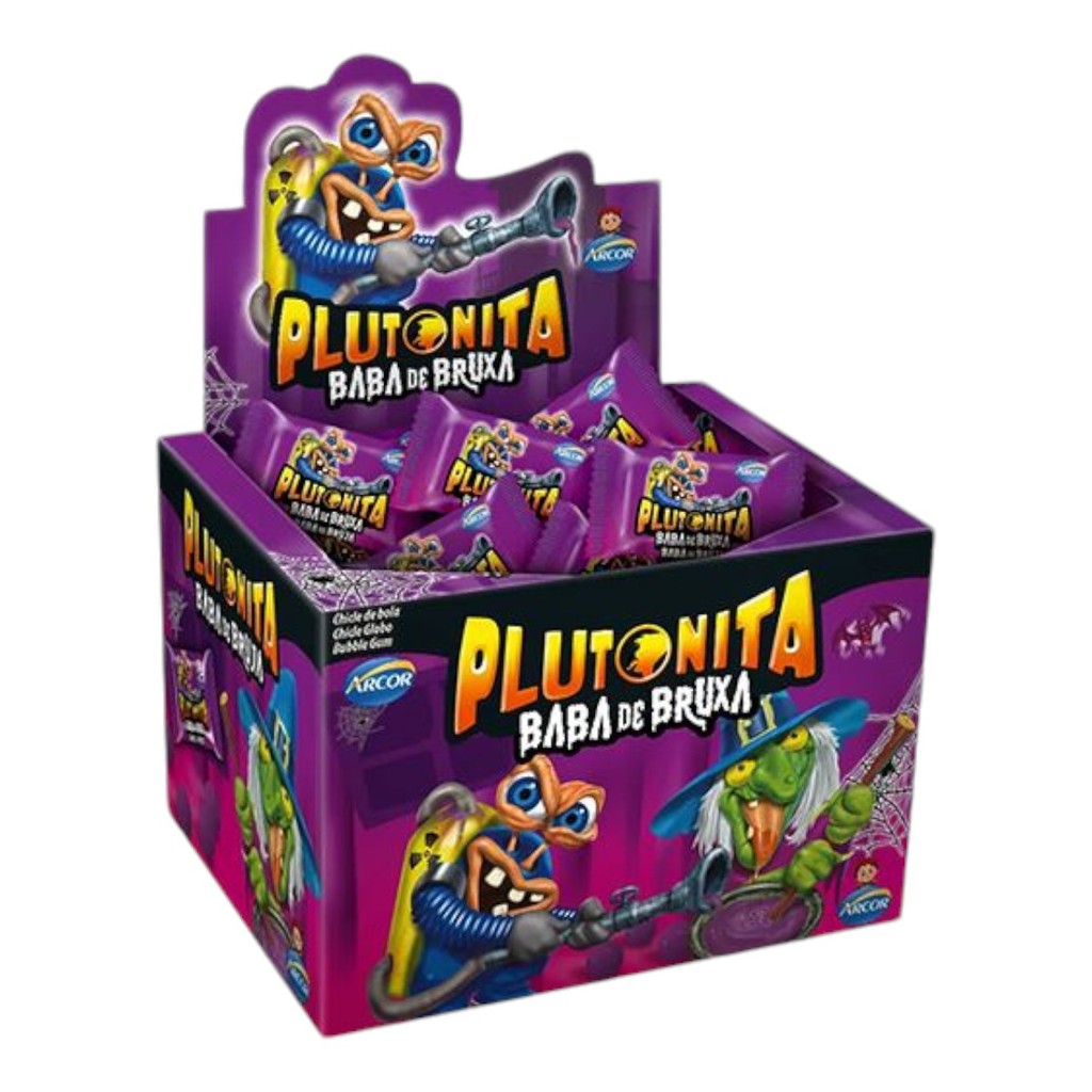Caixa Chiclete Plutonita Baba de Bruxa Arcor 180g – Chicle Divertido para Festa, Lanche e Doces