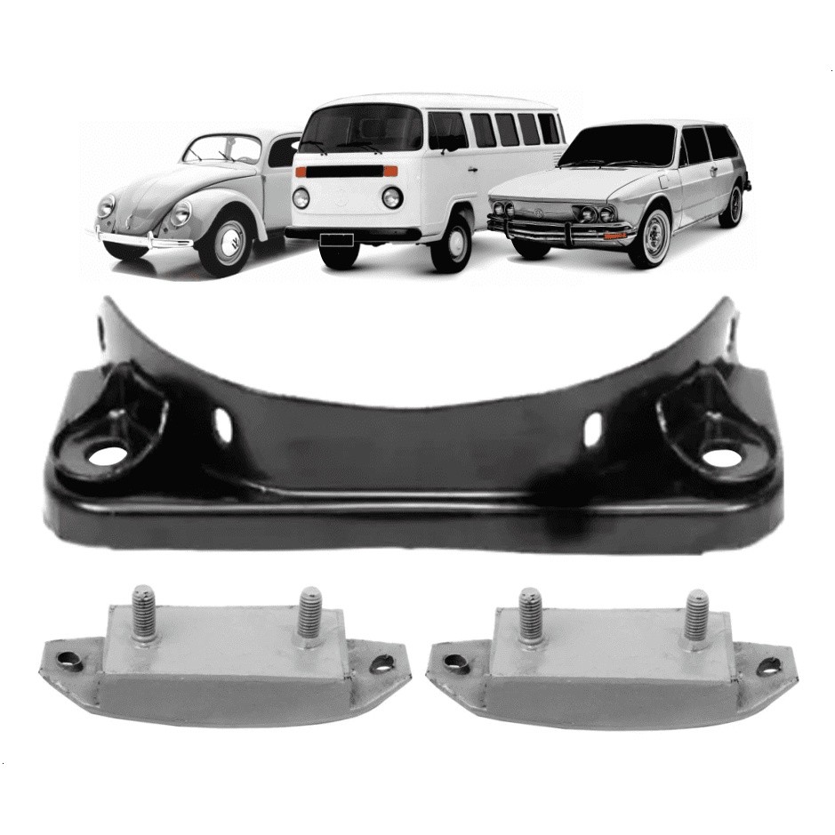 Kit Travessa Suporte Com Coxim Calço Motor Fusca Brasília Kombi Variant Tl