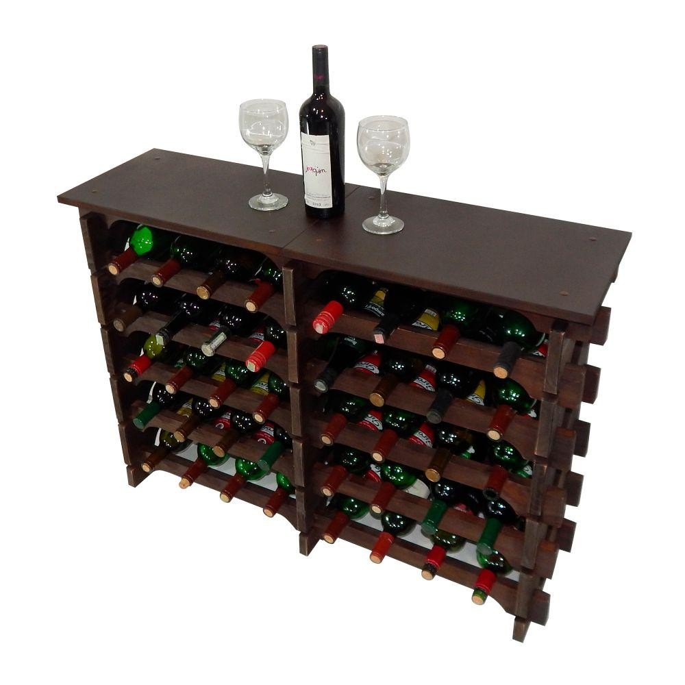 Adega Vinho Madeira 40 Garrafas Tipo Mesa Imbuia C08 - Home & Living