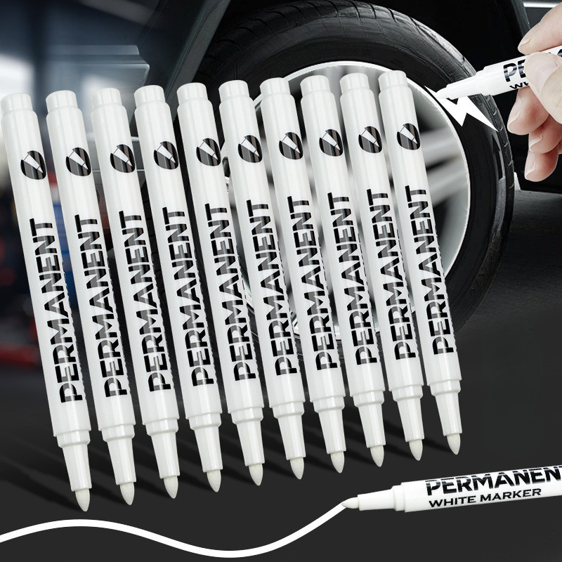 3 Canetas De Tinta Branca São Usadas Para Marcação Conjunto De Pneus De Carro À Prova D'água Polimento Rápido Permanente
