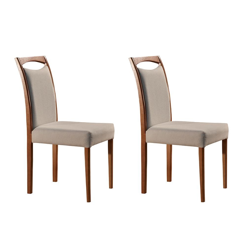 Conjunto com 2 Cadeiras de Jantar Lívia Creme em Oferta na Shopee