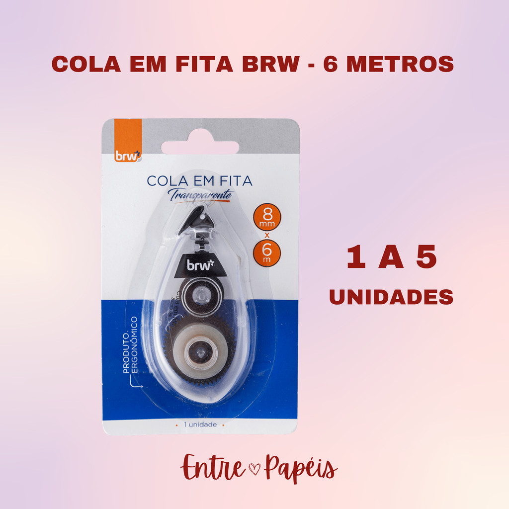Cola em Fita Dupla Face - Scrapbook - Álbum de Fotos - BRW - Praticidade em Oferta na Shopee