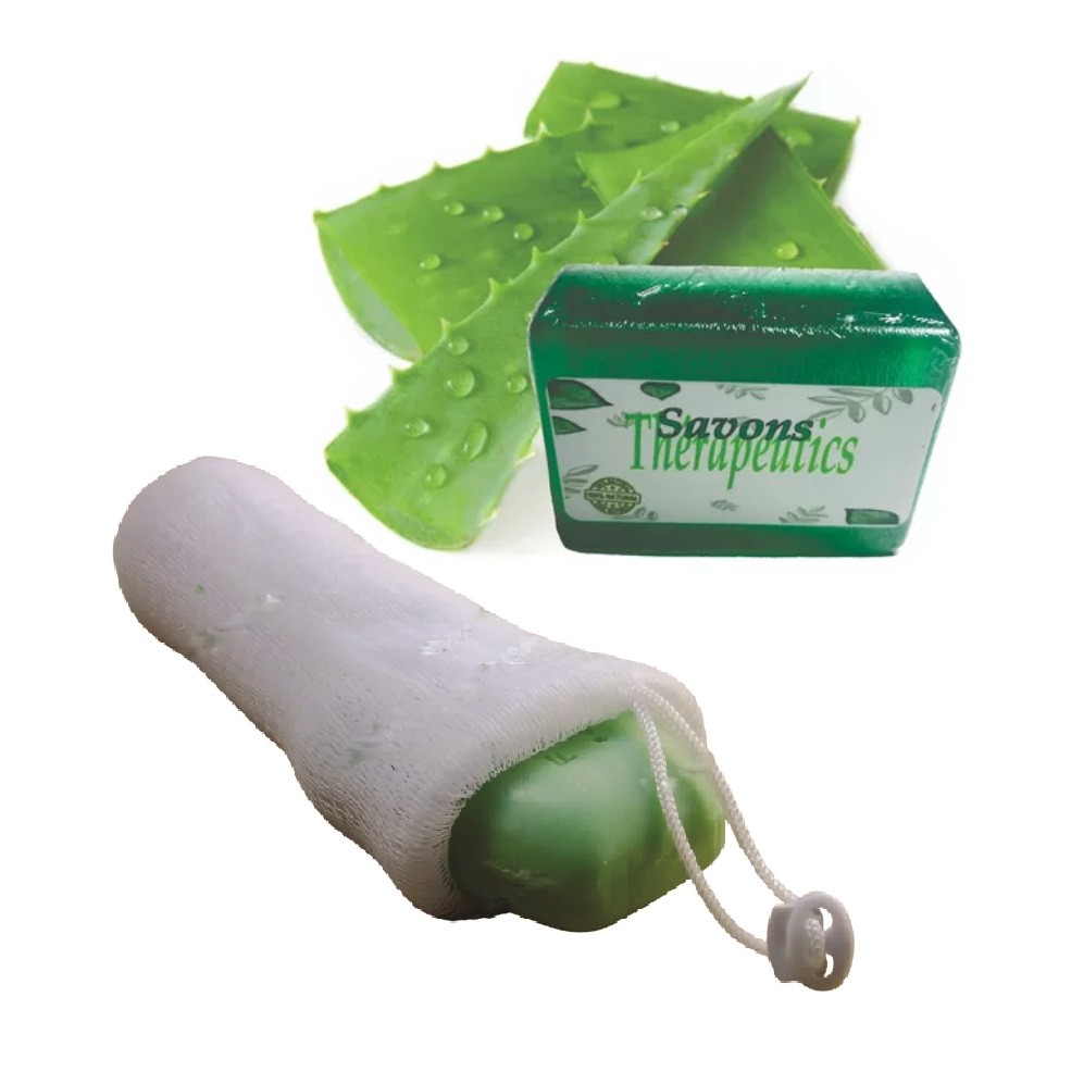 Sabonete de Babosa + Esponja porta sabonete - Combate Acne, Psoríase, Coceiras, Eczemas
