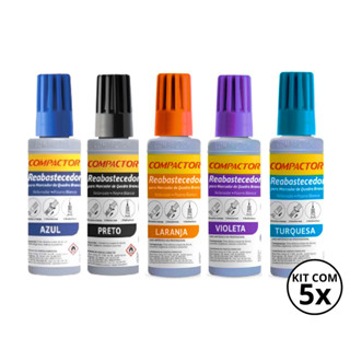 Kit 5 Reabastecedores  Refil Para Quadro Branco Compactor  30ml COR:KIT1 em Oferta na Shopee