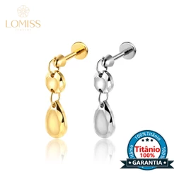 Piercing Labret Helix Tragus Conch Titânio Com Pingente Gota