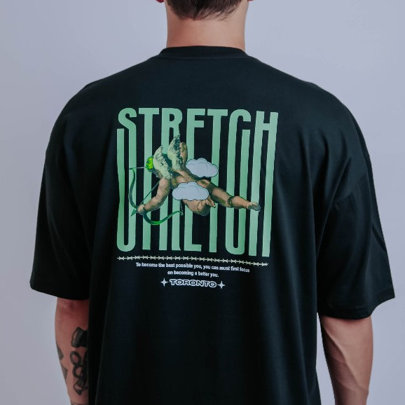 Camiseta OVERSIZED estampada Preta blusa camisa Streetwear em algodão 30.1 modelo Stretght anjo Premium OVERSIZED