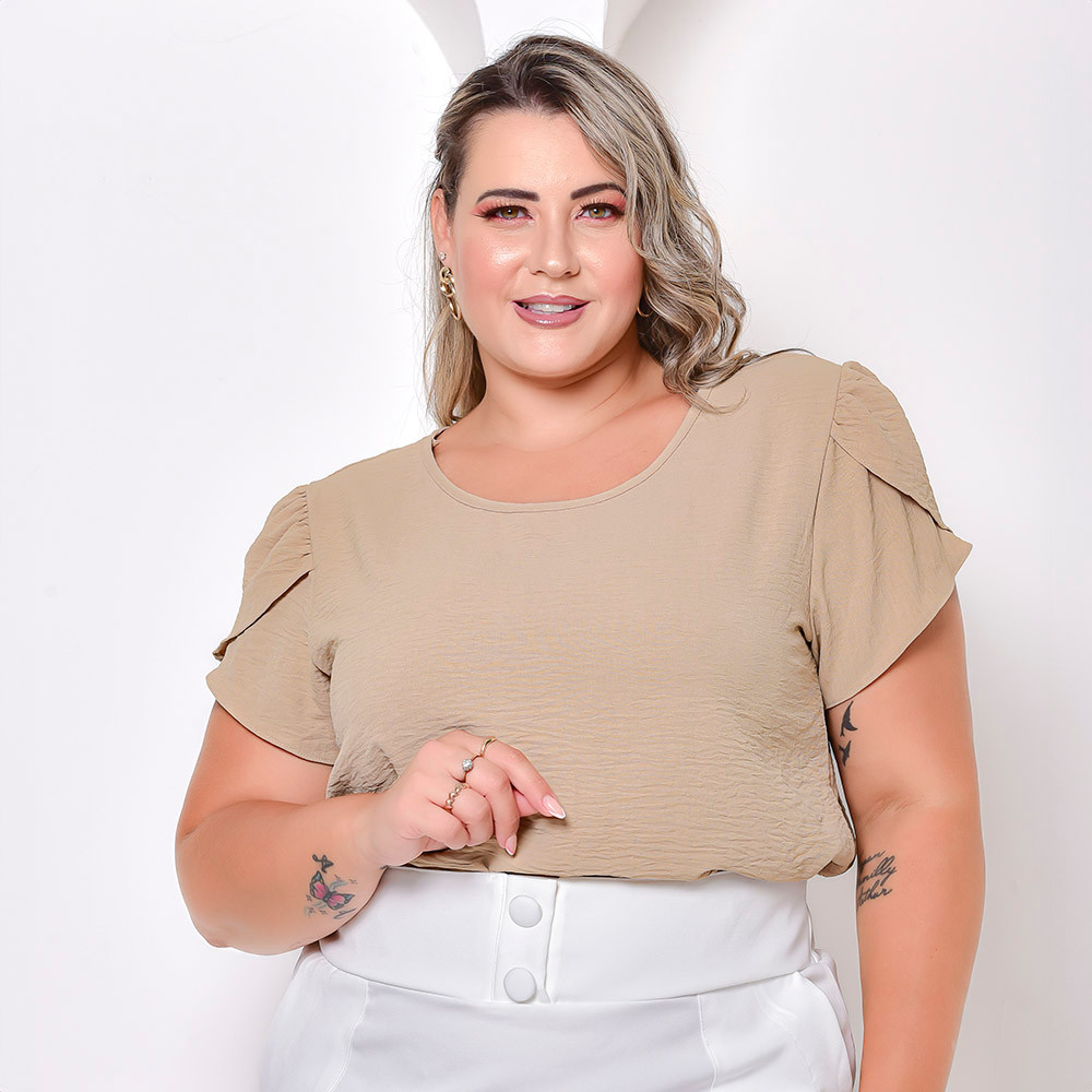 Blusa Manga Tulipa Bufante Soltinha Confortavel e Estilosa Moda Plus em Oferta na Shopee