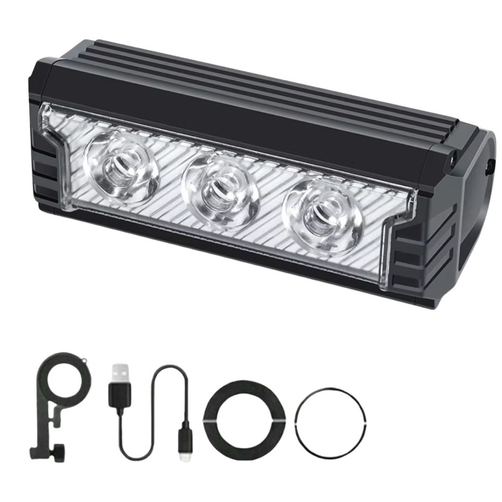 Lanterna Frontal de Bike Farol 3 Leds Alto Brilho 5 Modos de Luz Recarregável
