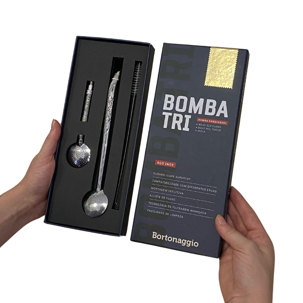 Kit Bomba Tri Bortonaggio  Bojo Mil Furos Simples e Tereré Multi Utilidade