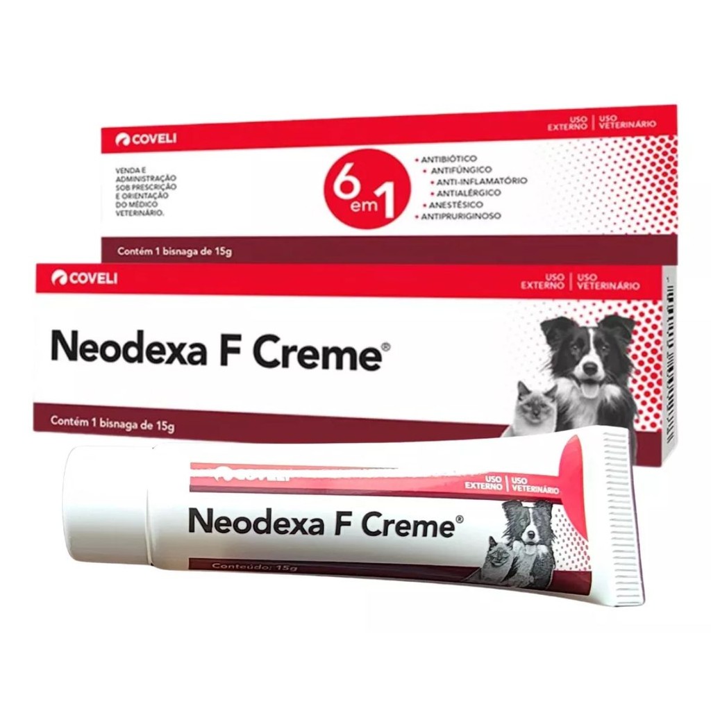 Neodexa F Creme para Cães e Gatos Bisnaga 15 g - Coveli