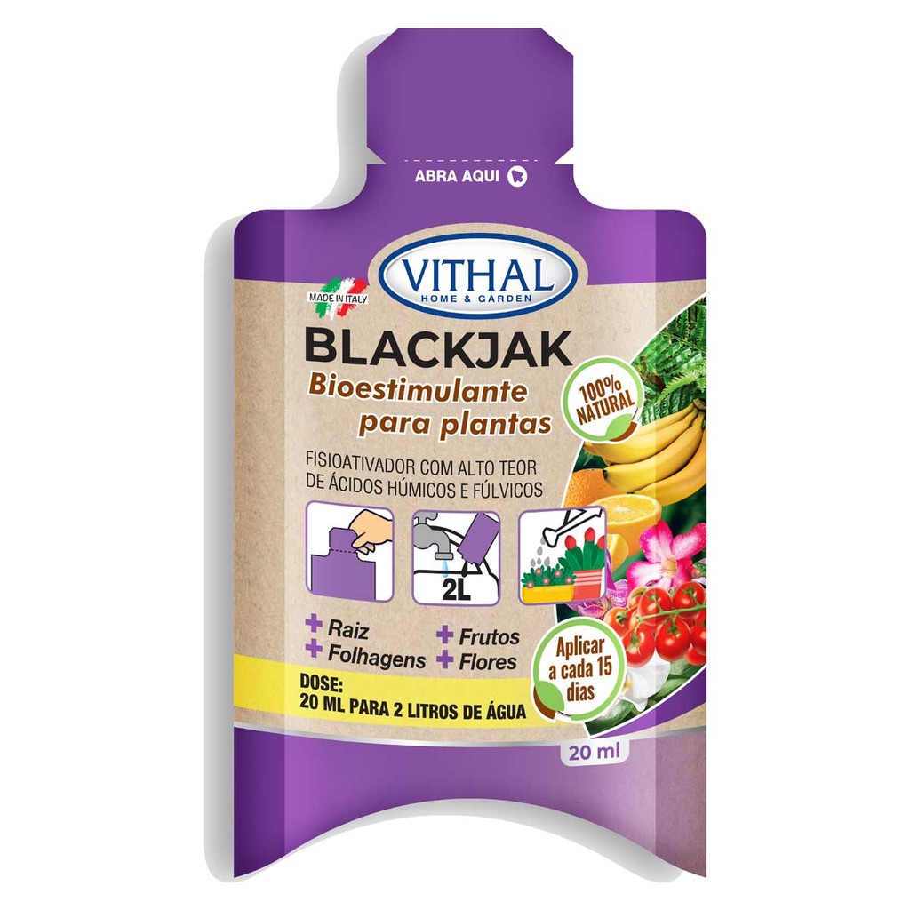 Bioestimulante Fertilizante para plantas BLACKJAK 20ml Jardim Adubo Liquido Plantas Orquídeas
