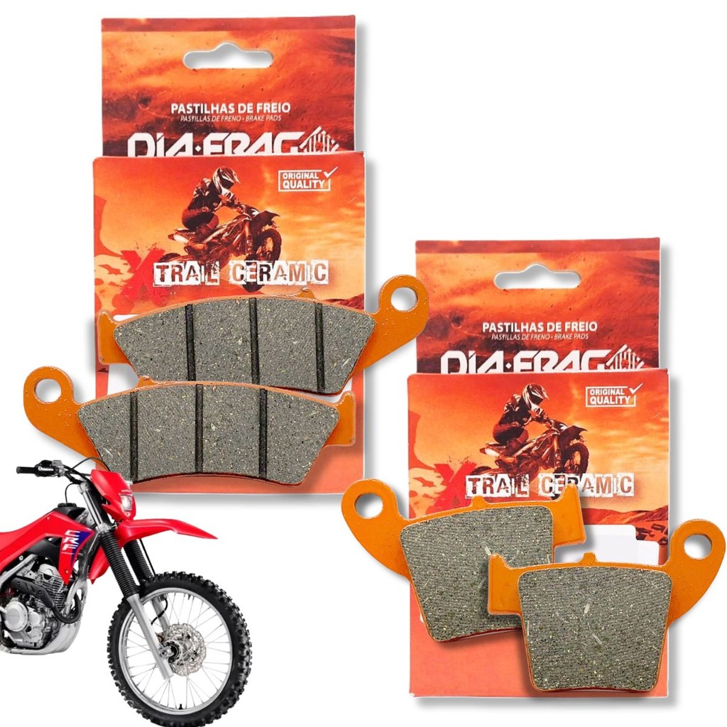 Kit Pastilhas de Freio Crf 250f Crf 250r Crf 450r Crf 450x Diafrag Trail Cerâmica Sinterizada em Oferta na Shopee
