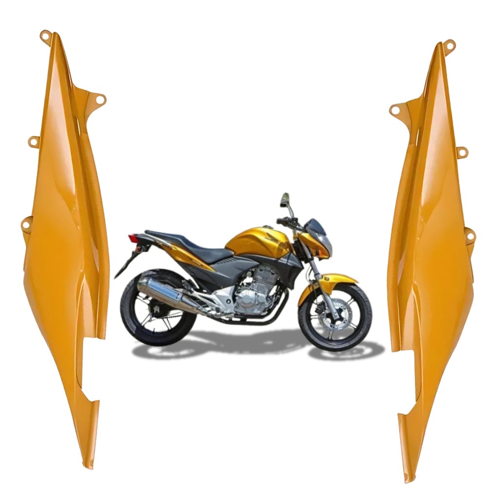Par Rabeta Lateral Traseira Amarelo Caju Perol Honda Cb300r 2009 2010 2011 PARAMOTOS HONDA