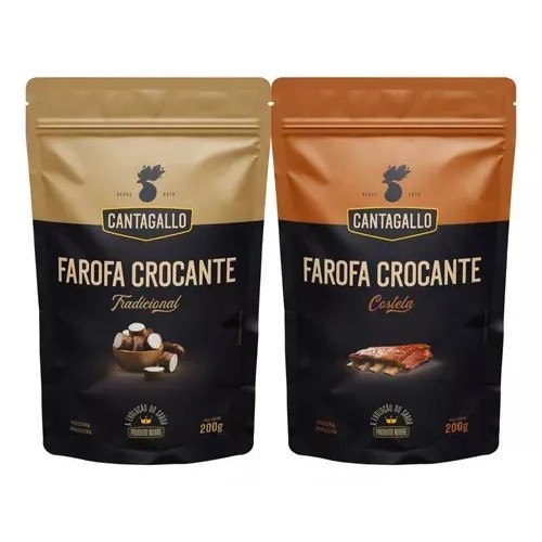 Kit com 01 Un Farofa Crocante Tradicional E 01 Un Farofa Crocante De Costela 200G