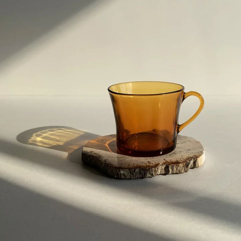 Jogo com 6 Xícaras Café Chá Âmbar Vidro Marrom Liso 170ml · foto 2