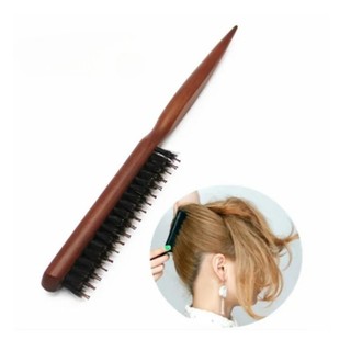 Pente Fofo De Cerdas De Javali Natural , Cabo De Madeira , Escova De Cabelo Antiestática , De Barbeiro , Massagem No Cou em Oferta na Shopee